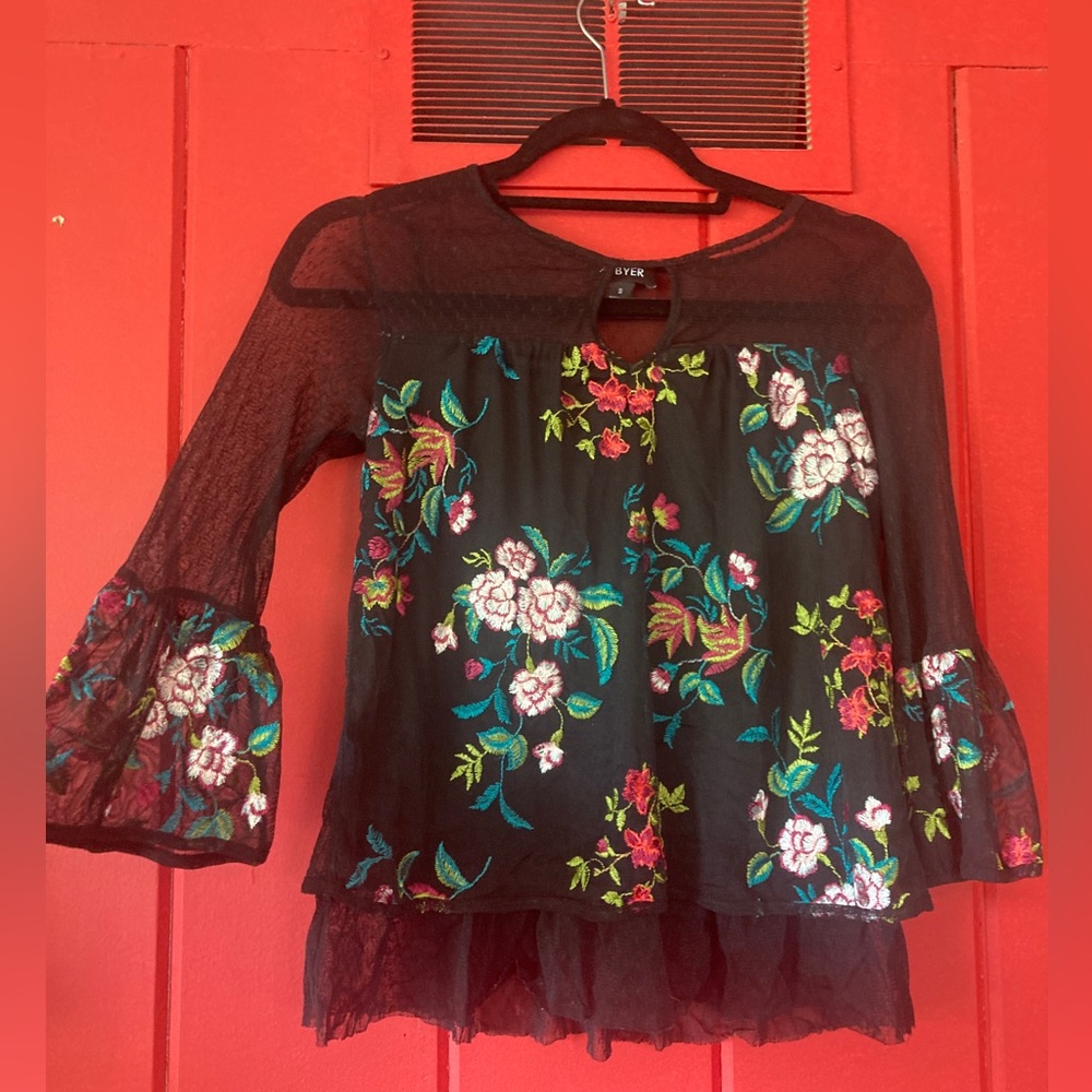 Floral Mesh Top Size S